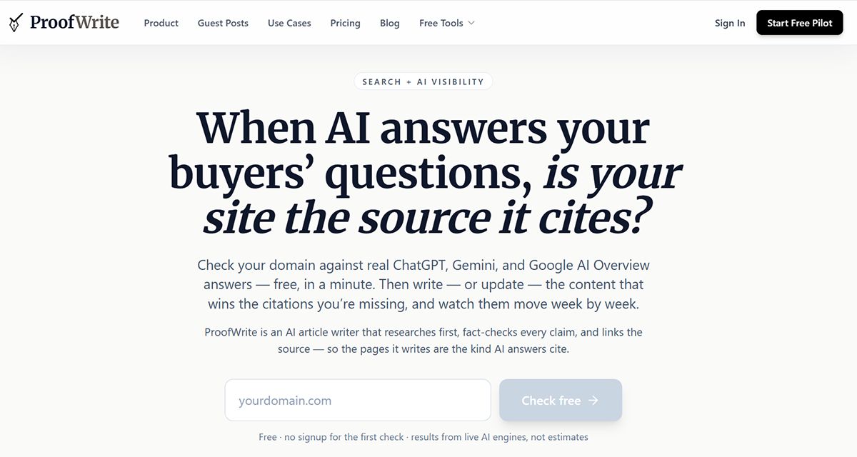 Proofwrite front page
