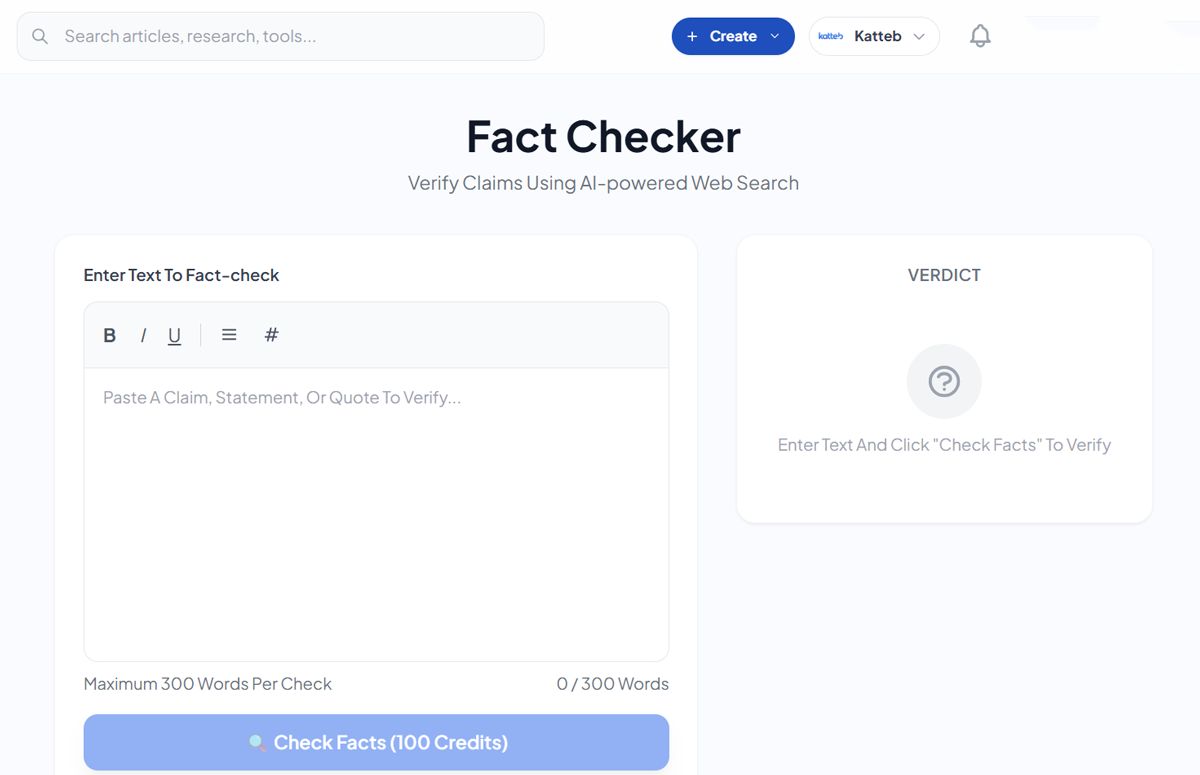 Katteb fact check