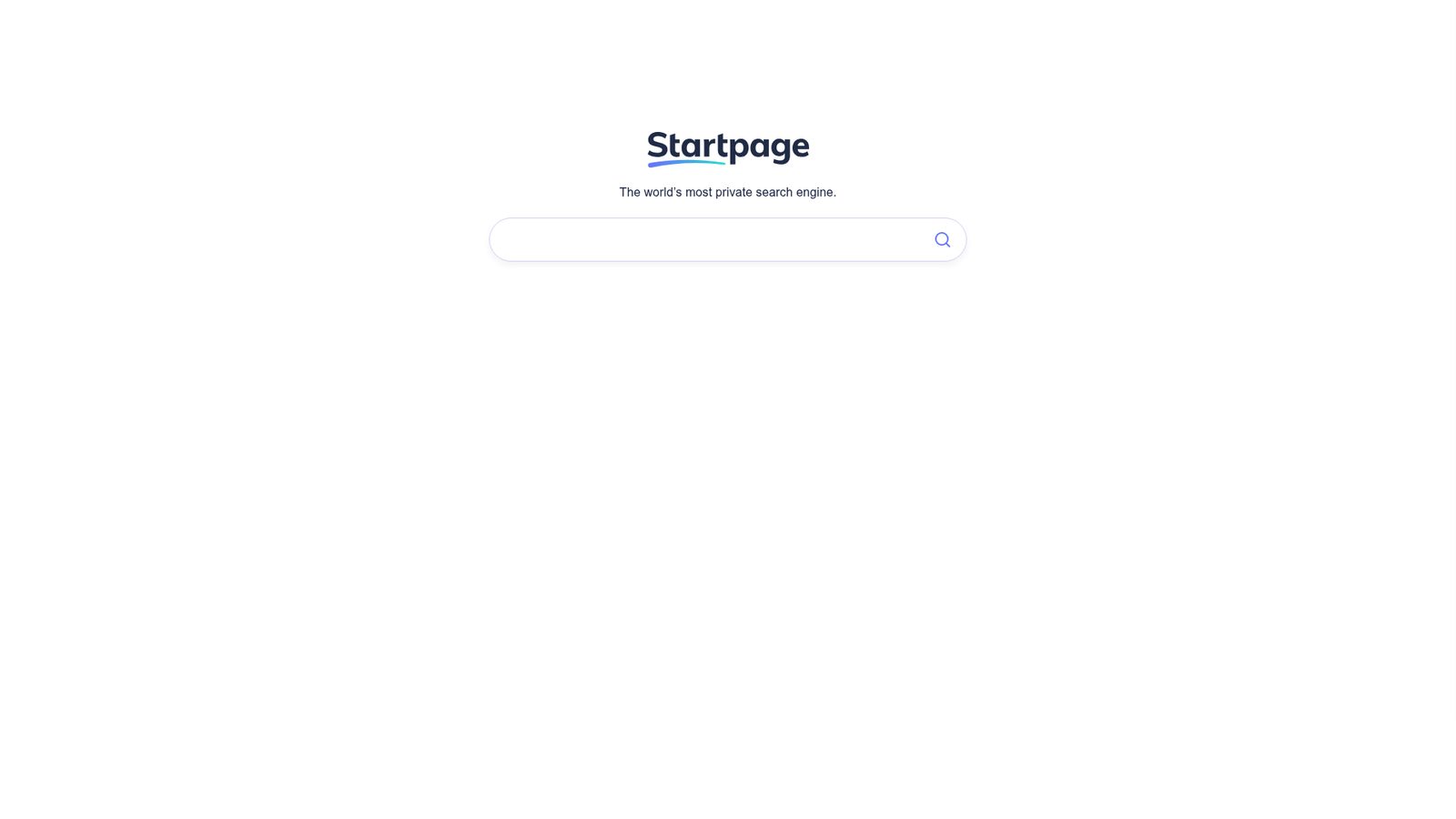 Startpage homepage screenshot